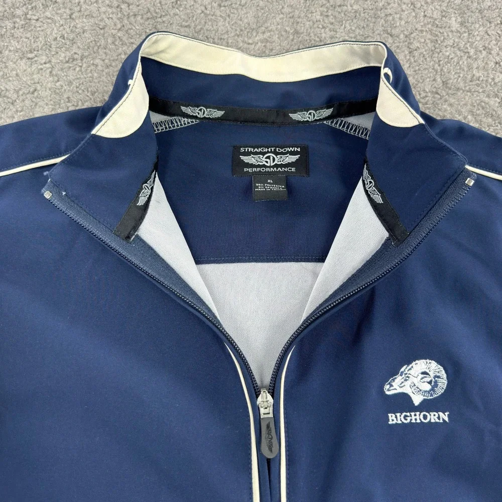 Straight Down Performance Mens XL 1/4 Zip Pullover‎ Navy Blue Bighorn Golf Club